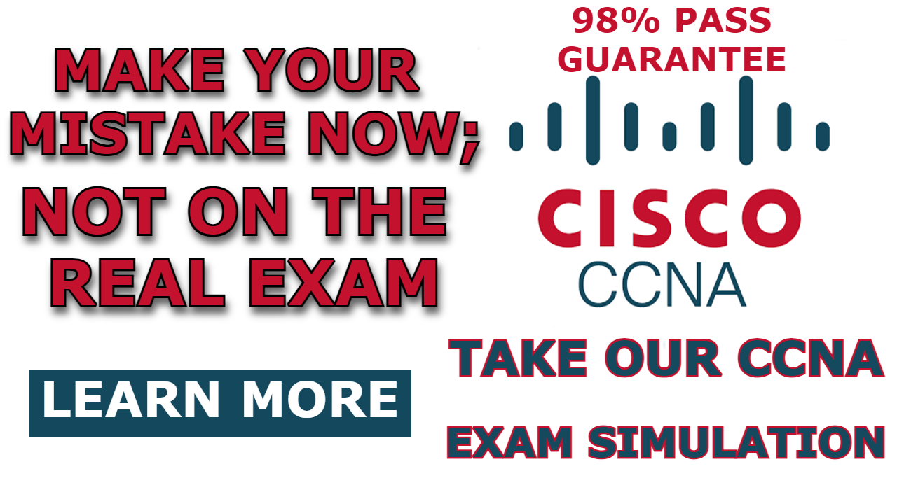 Banner ad for CCNA practice test